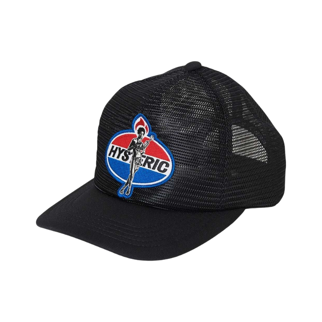 히스테릭 글래머 다이너마이트 엔젤 패치 올 메쉬 캡 블랙(Hysteric Glamour Dynamite Angel Patch All Mesh Cap Black)