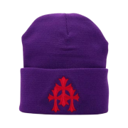Chrome Hearts Triple Cross Beanie Purple Red