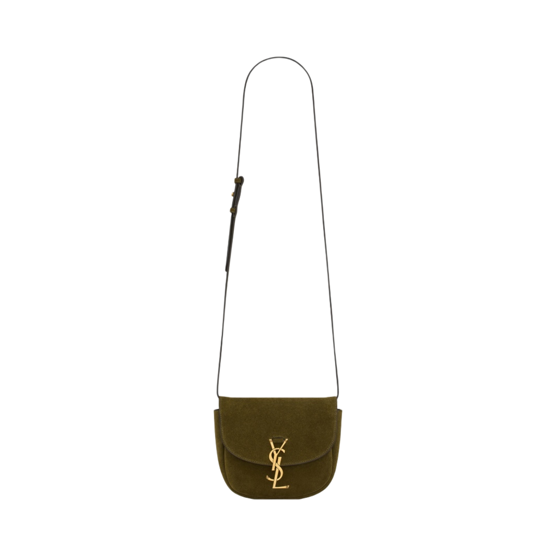 생로랑 카이아 스몰 사첼 스웨이드 로덴 그린 앤 쇼콜라(Saint Laurent Kaia Small Satchel In Suede Loden Green And Chocolat) - 1