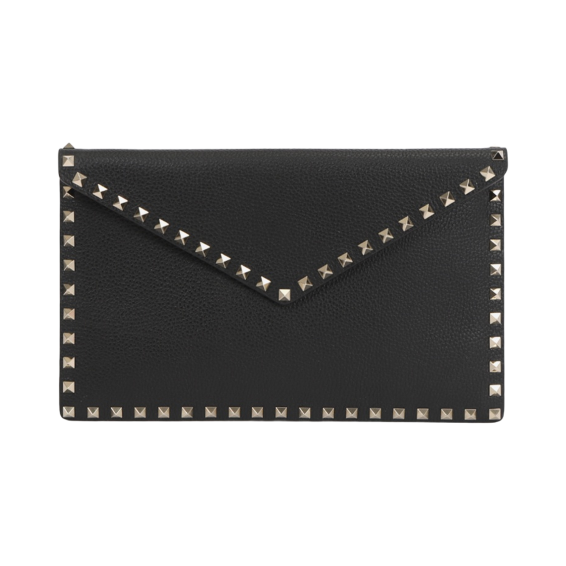 발렌티노 락스터드 그레이니 카프스킨 엔벨로프 파우치 블랙(Valentino Rockstud Grainy Calfskin Envelope Pouch Black)