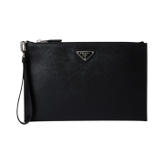Prada Saffiano Leather Pouch Black