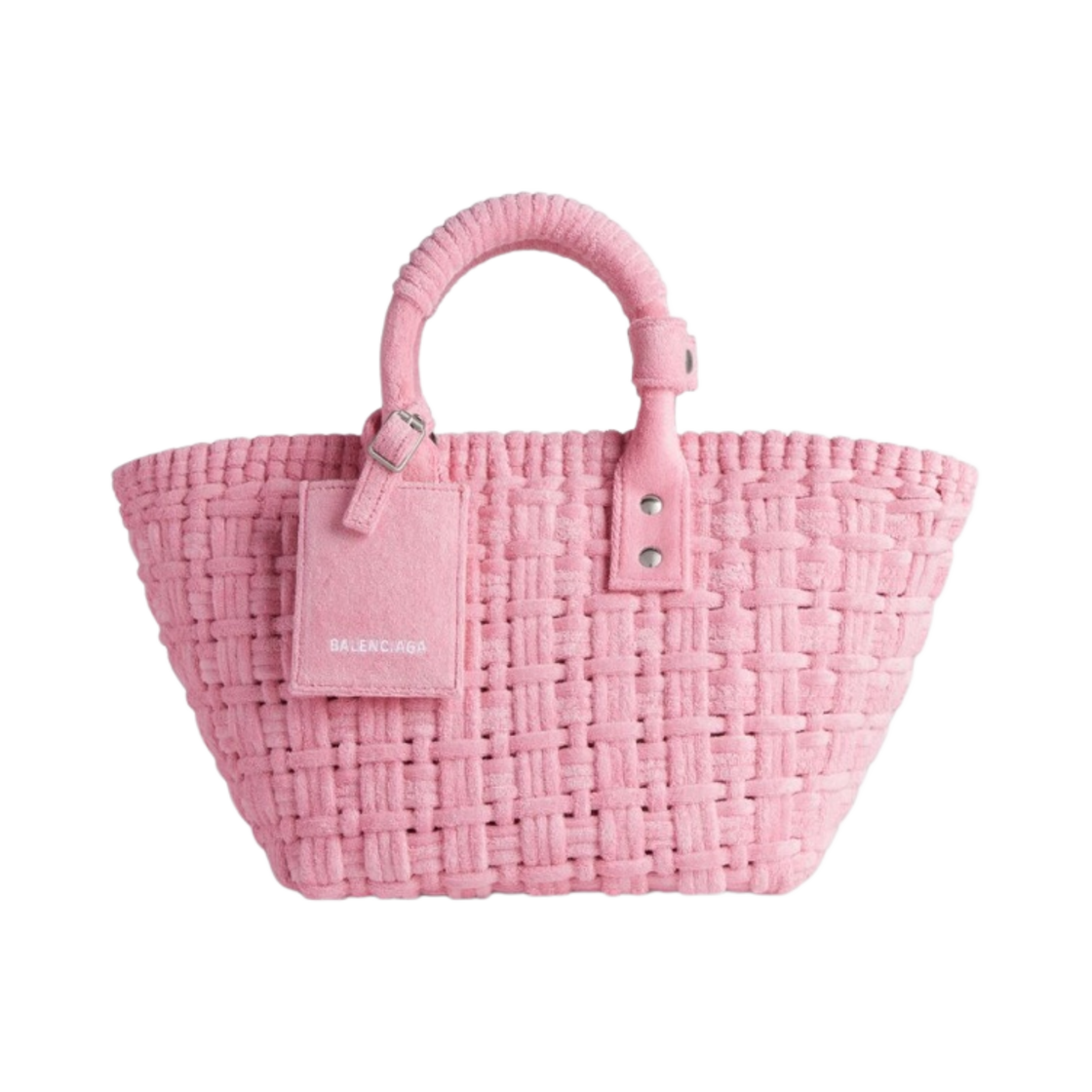 발렌시아가 비스트로 XS 베스킷 스트랩 스폰지 패브릭 핑크(Balenciaga Bistro XS Basket with Strap Sponge Fabric Pink) - 1