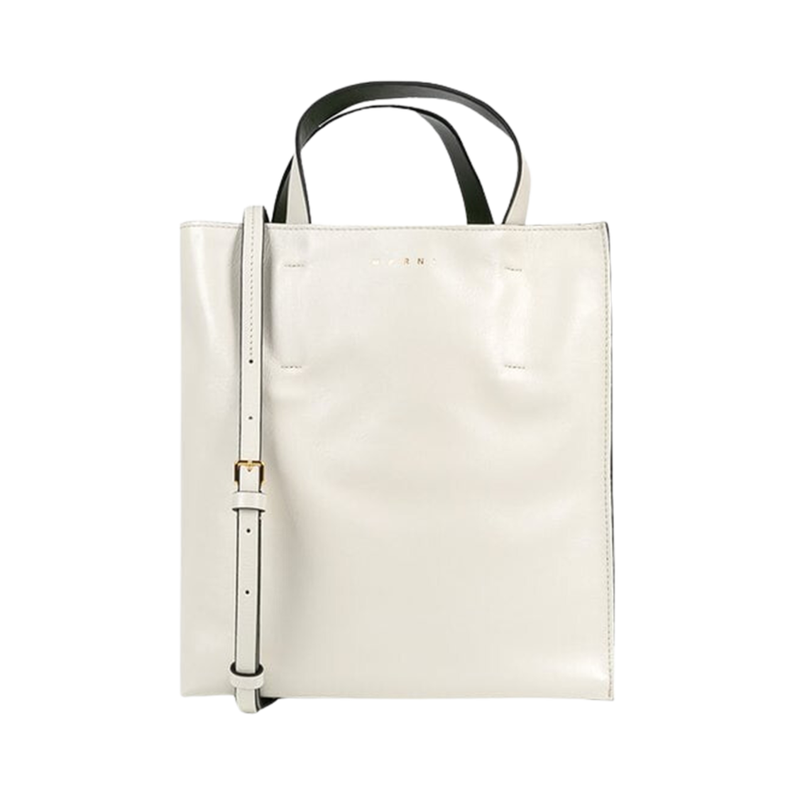 마르니 텀블드 레더 뮤제오 소프트 토트백 화이트 가제보(Marni Museo Soft Tote Bag in Tumbled Leather White Gazebo) - 1