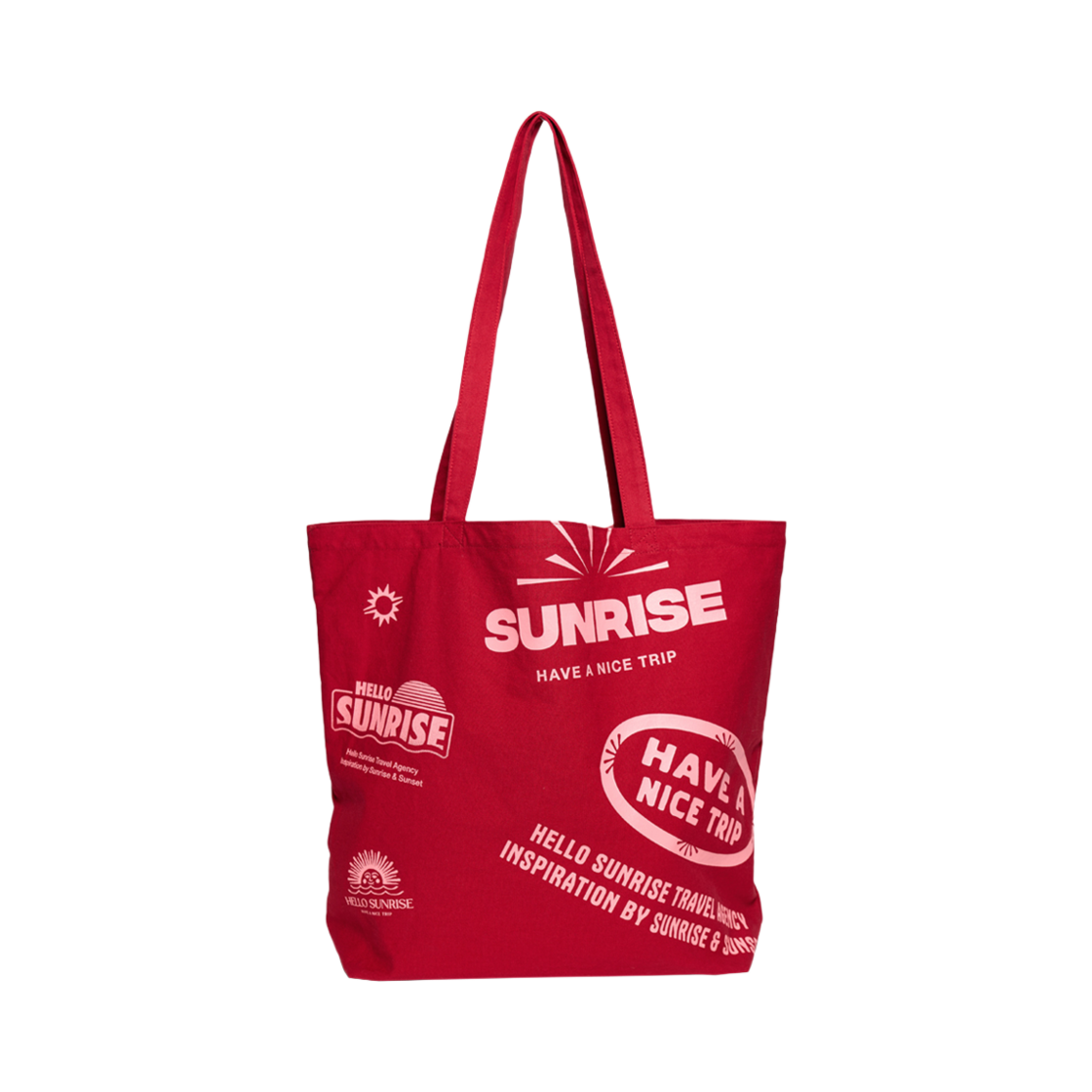 HS44BG001RD Hello Sunrise Graphic Cotton Bag Red