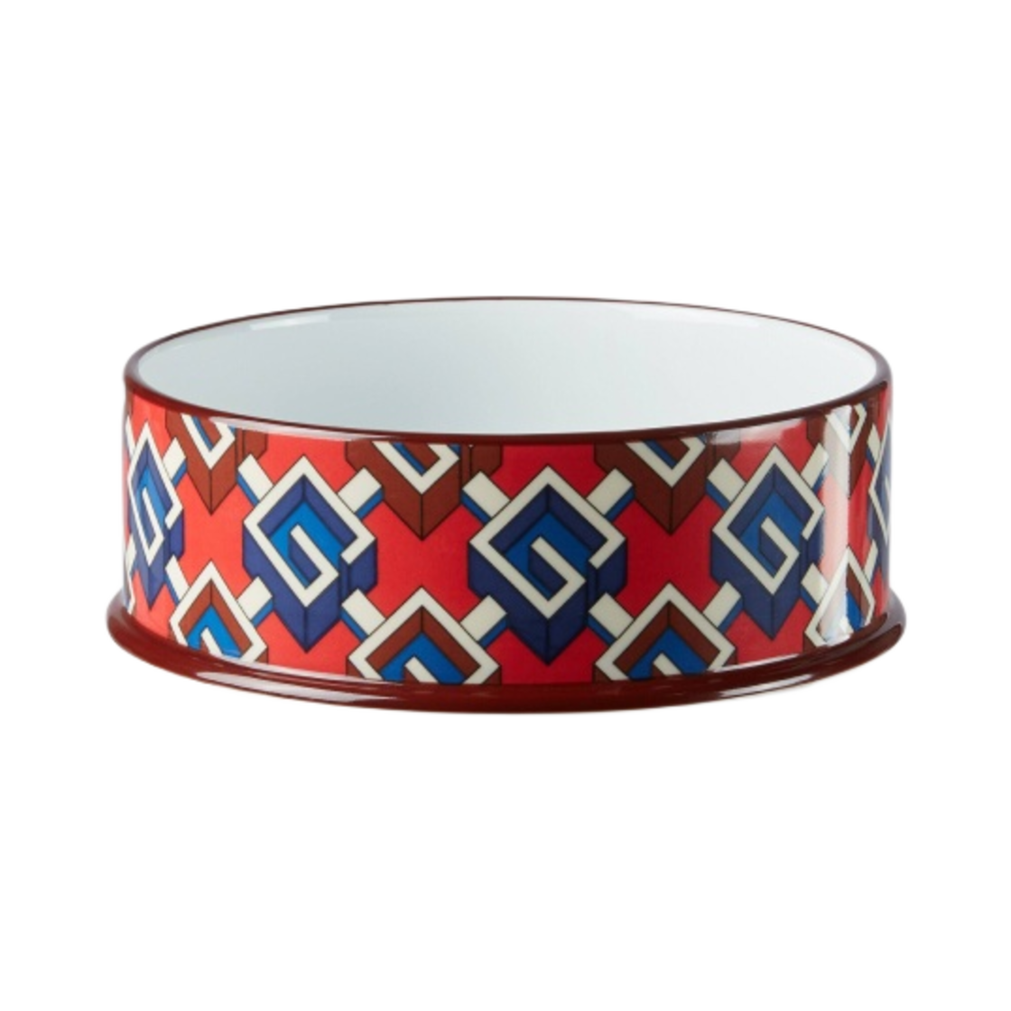구찌 라지 지오메트릭 G 프린트 펫 보울 레드 블루 화이트(Gucci Large Geometric G Print Pet Bowl Red Blue White)