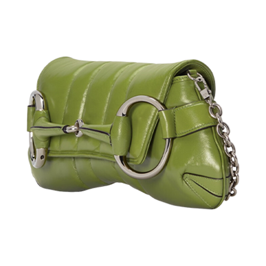 구찌 홀스빗 체인 미디움 숄더백 그린 레더(Gucci Horsebit Chain Medium Shoulder Bag Green Leather) - 3