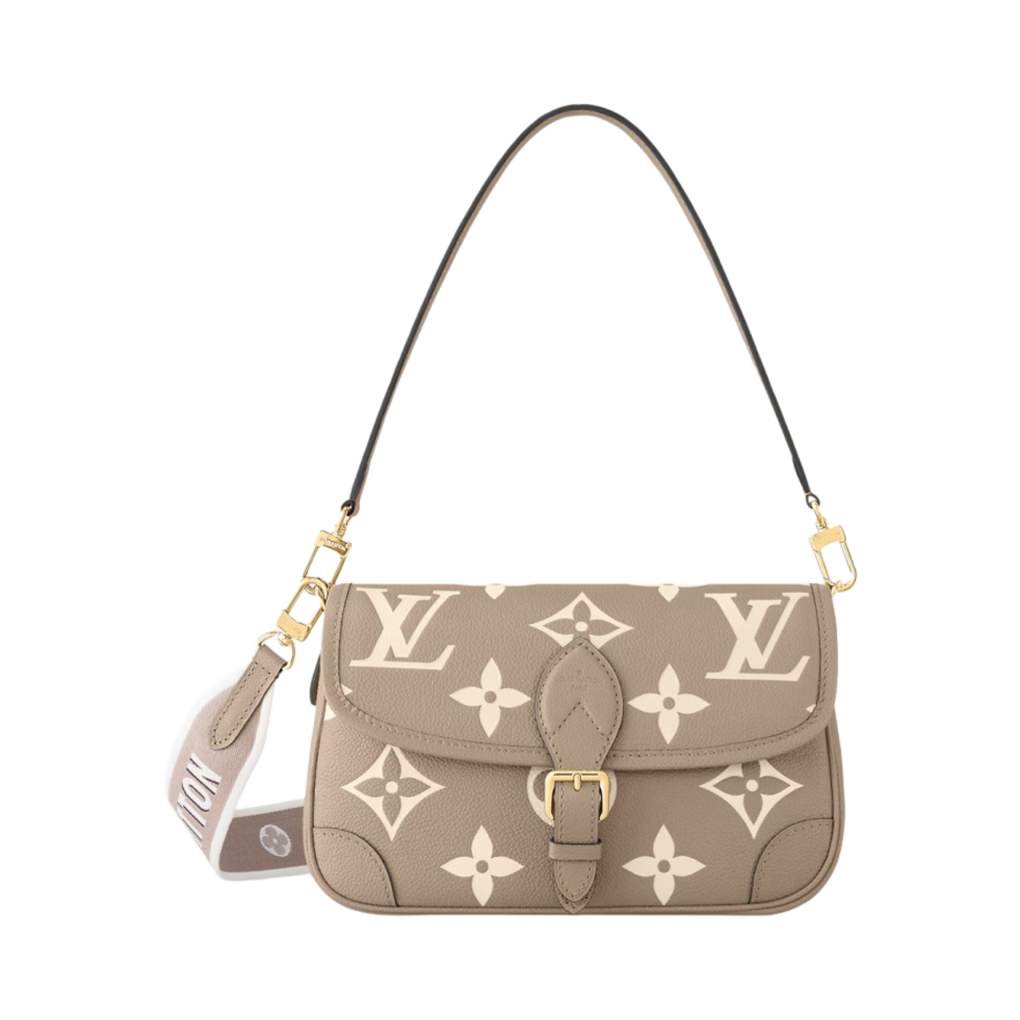 M46583 Louis Vuitton Diane Bicolor Monogram Empreinte Leather Tourterelle Beige