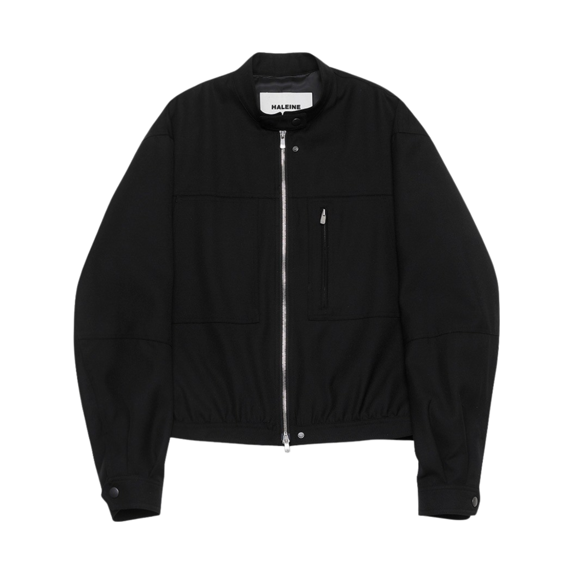 알렌느 울 카펜터 디테일 바이커 자켓 블랙(Haleine Wool Carpenter Detail Biker Jacket Black)