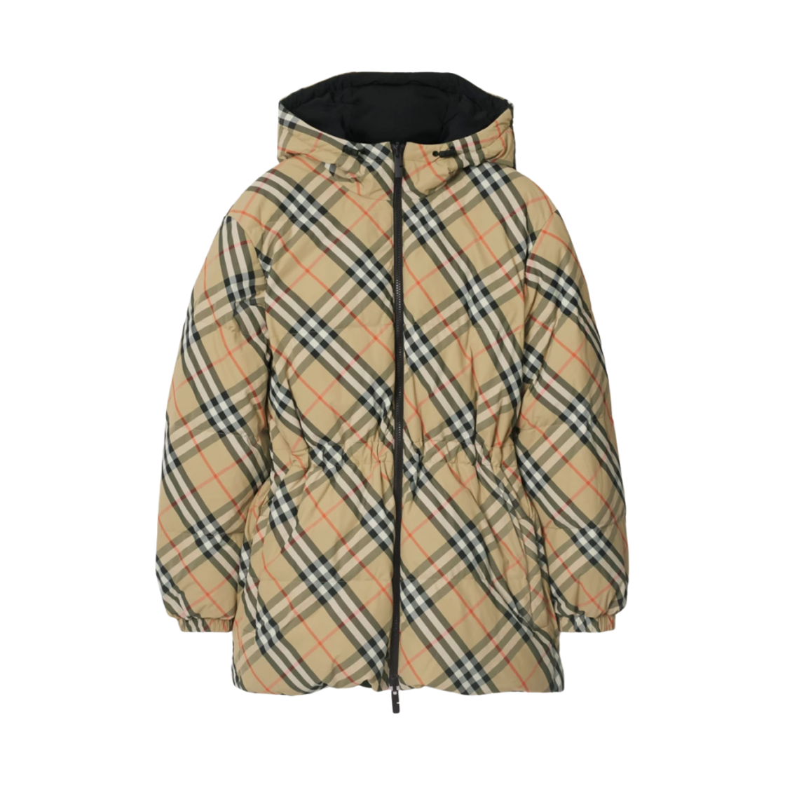 8094242 (W) Burberry Reversible Check Nylon Puffer Jacket Sand