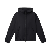 Stone Island 4100079 Supima Cotton Canvas Hooded Jacket Black - 25SS