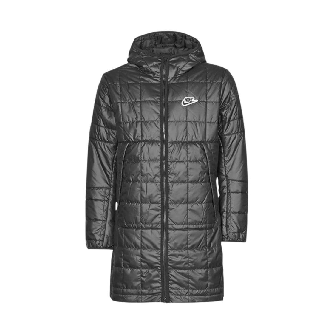 나이키 NSW 신세틱 필 퀼티드 롱 후드 파카 블랙 - 아시아(Nike NSW Synthetic Fill Quilted Long Hooded Parka Black - Asia) - 1