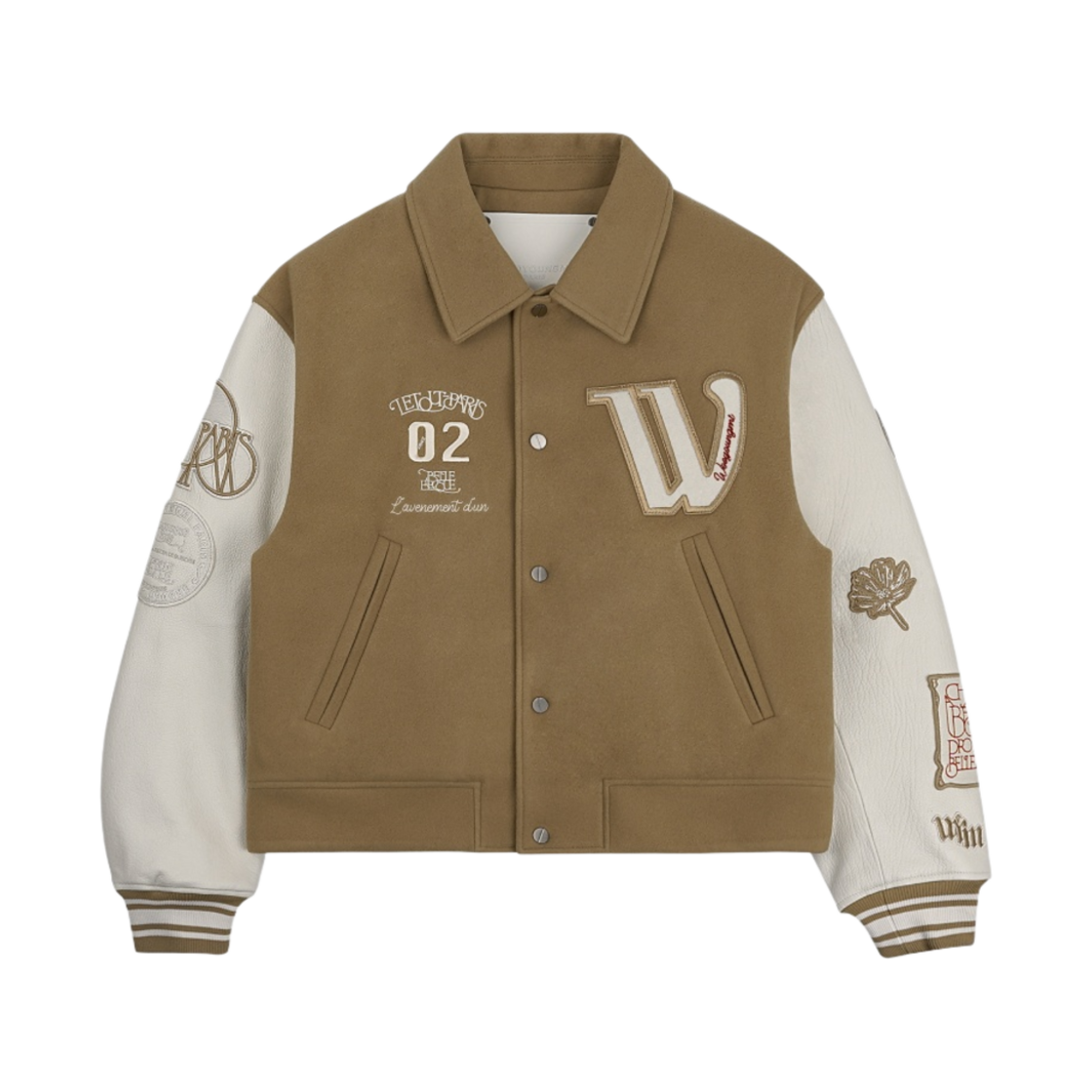 W223JP15935E Wooyoungmi Varsity Jacket Beige - 22FW