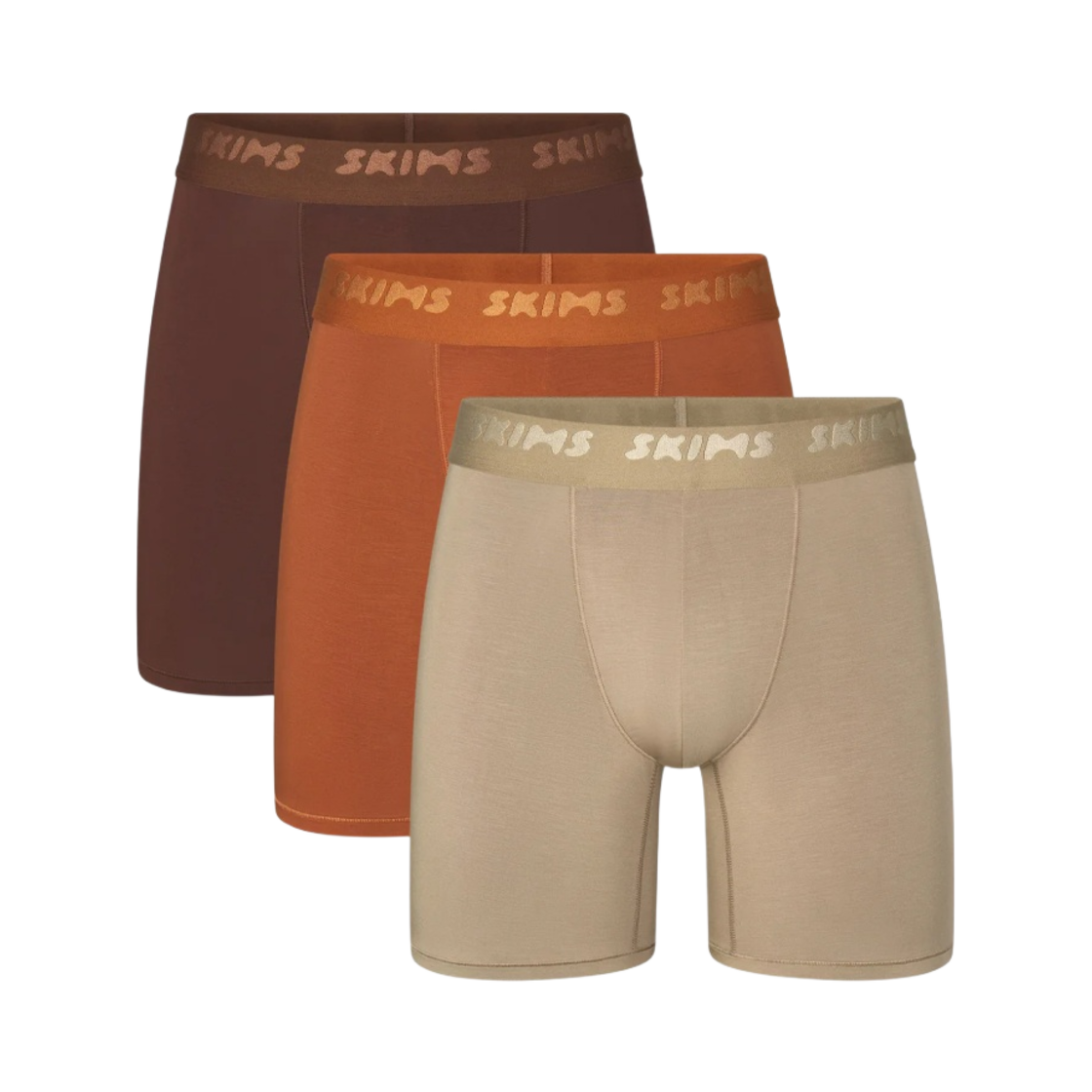 스킴스 스트레치 5 박서 브리프 3팩 브론즈 멀티(Skims Stretch 5 Boxer Brief 3-Pack Bronze Multi)