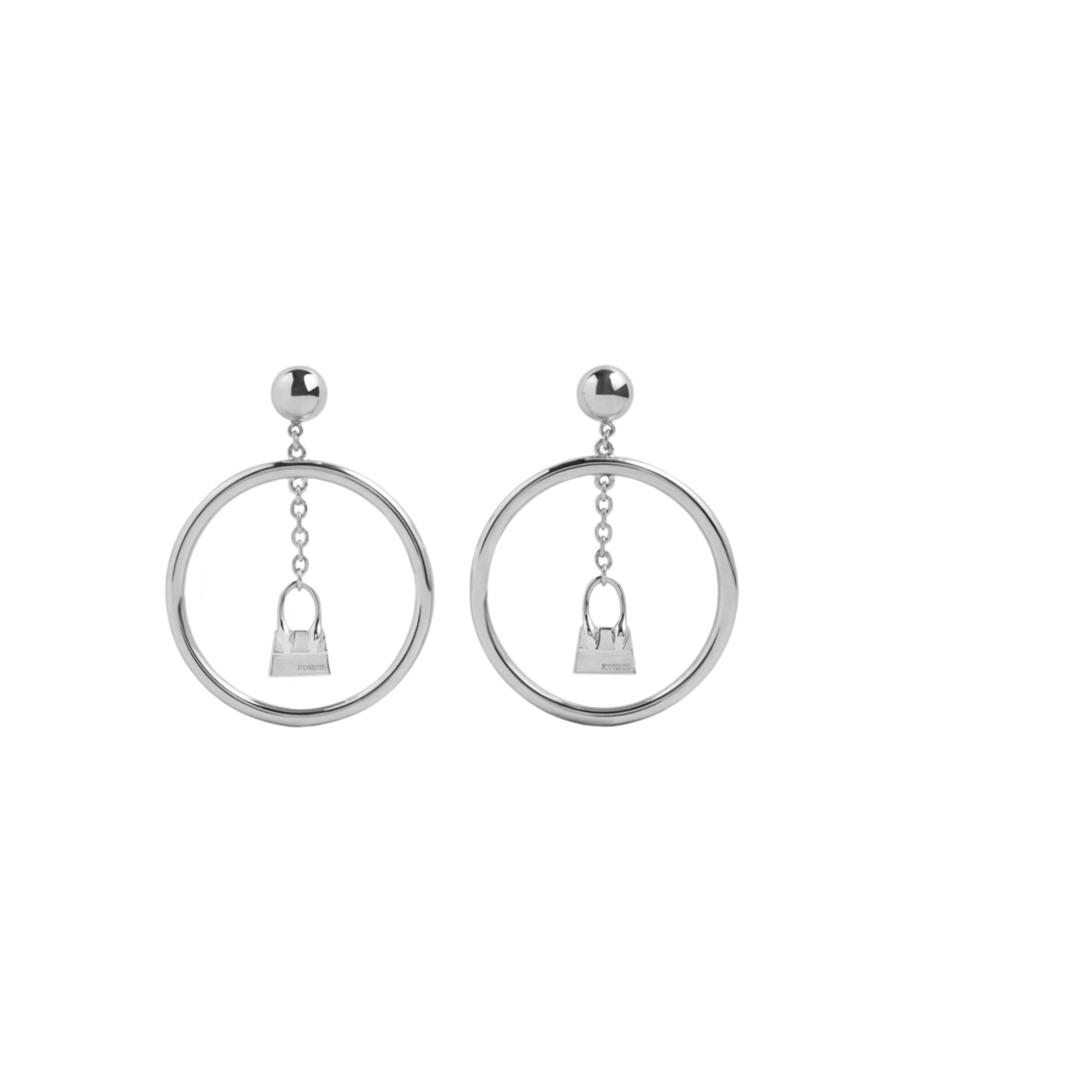 자크뮈스 라뉴 치키토 치키토 참 후프 이어링 실버(Jacquemus L'anneau Chiquito Chiquito Charm Hoop Earrings Silver) - 1