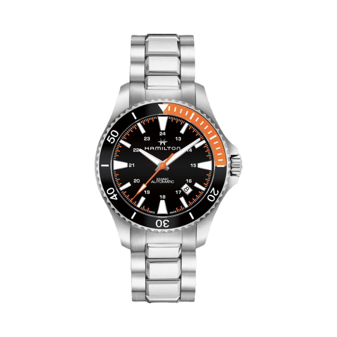 해밀턴 카키 네이비 스쿠버 오토 40mm 스테인리스 스틸 오렌지 블랙(Hamilton Khaki Navy Scuba Auto 40mm Stainless Steel Orange Black) - 1