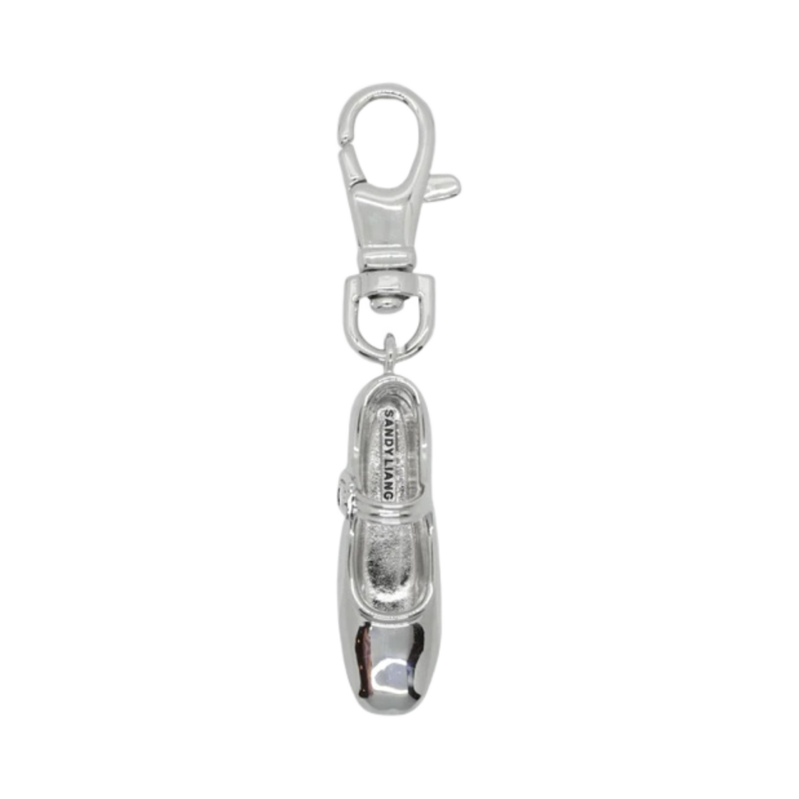 1-SLJ-SP23-JK106 Sandy Liang Mary Jane Pointe Keychain Silver