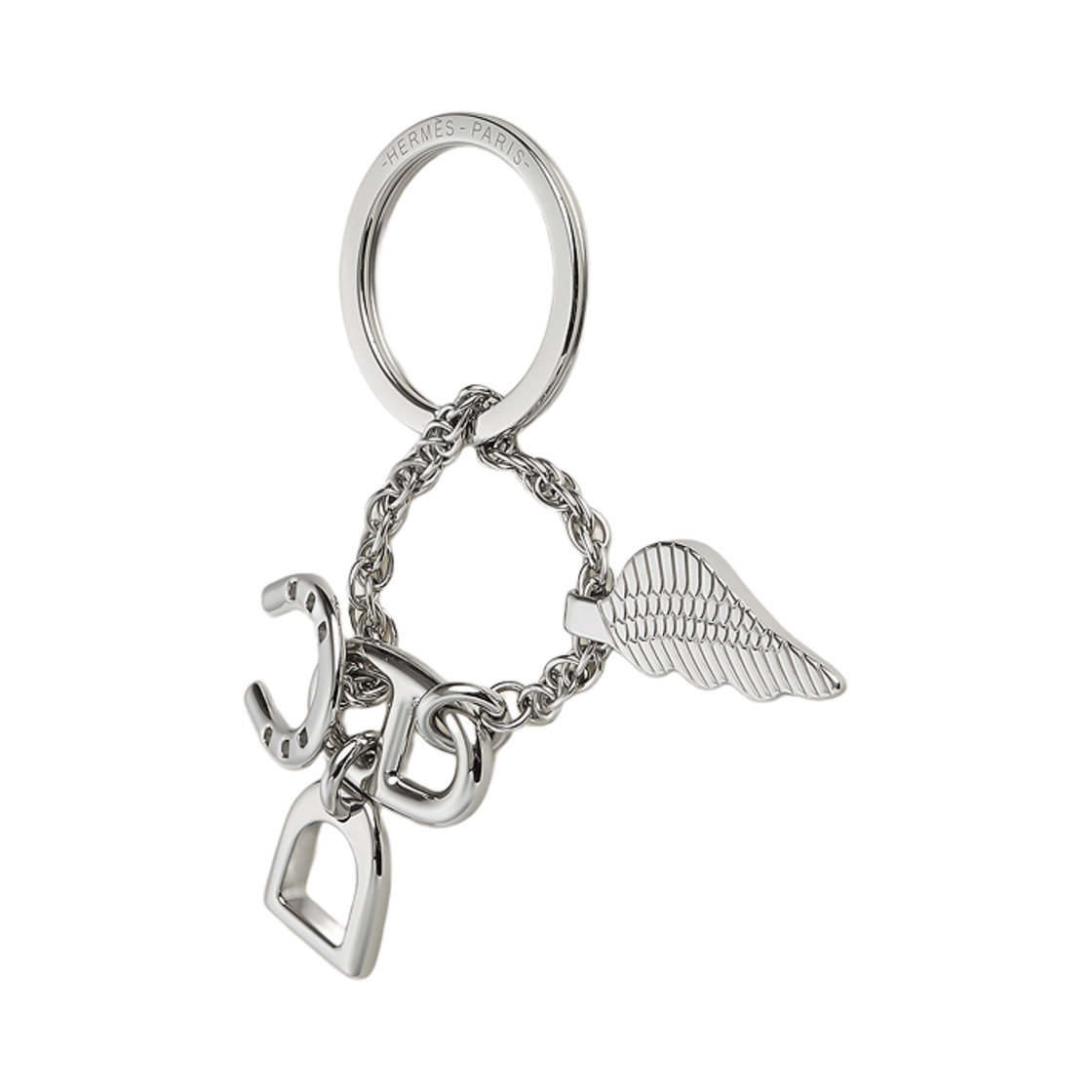 H100059FJ00 Hermes Bon Voyage Keyring Stainless Steel