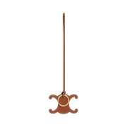 (W) Celine Triomphe Keyring Charm in Smooth Calfskin with Gold Finishing Tan