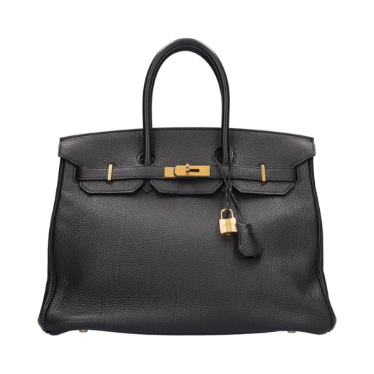 ITHRVV8ULOD4 HERMES Birkin 35 Bag Togo Noir Gold Hardware Q Stamp