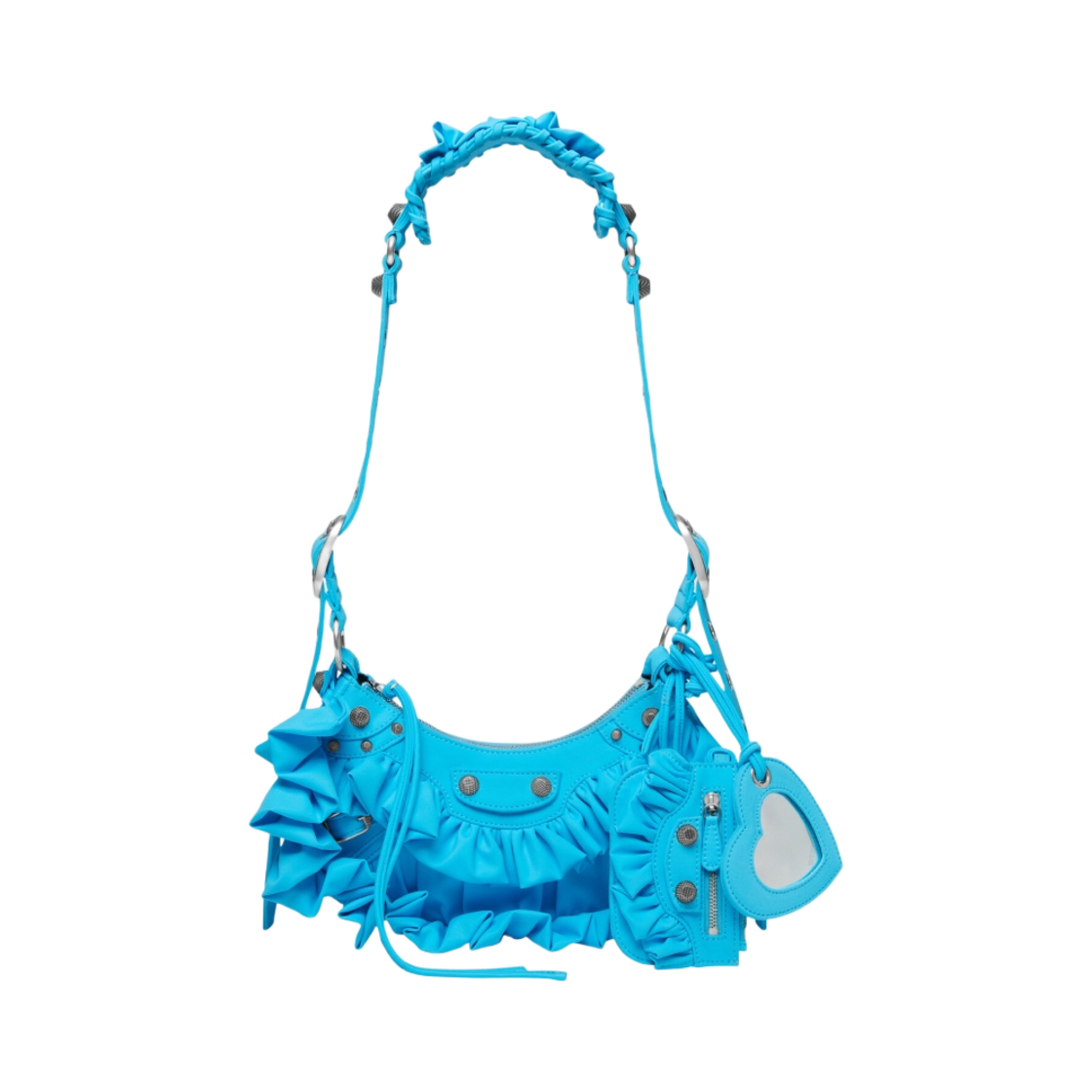발렌시아가 르 카골 XS 숄더백 러플 블루(Balenciaga Le Cagole XS Shoulder Bag with Ruffles Blue) - 1