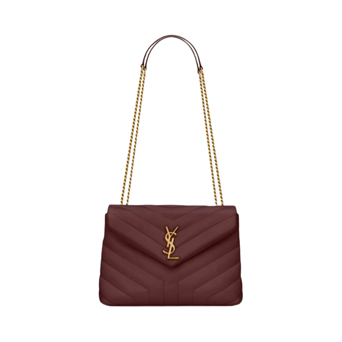 생로랑 루루 스몰 체인 백 퀼티드 Y 레더 루즈 리전(Saint Laurent Loulou Small Chain Bag in Quilted Y Leather Rouge Legion) - 1