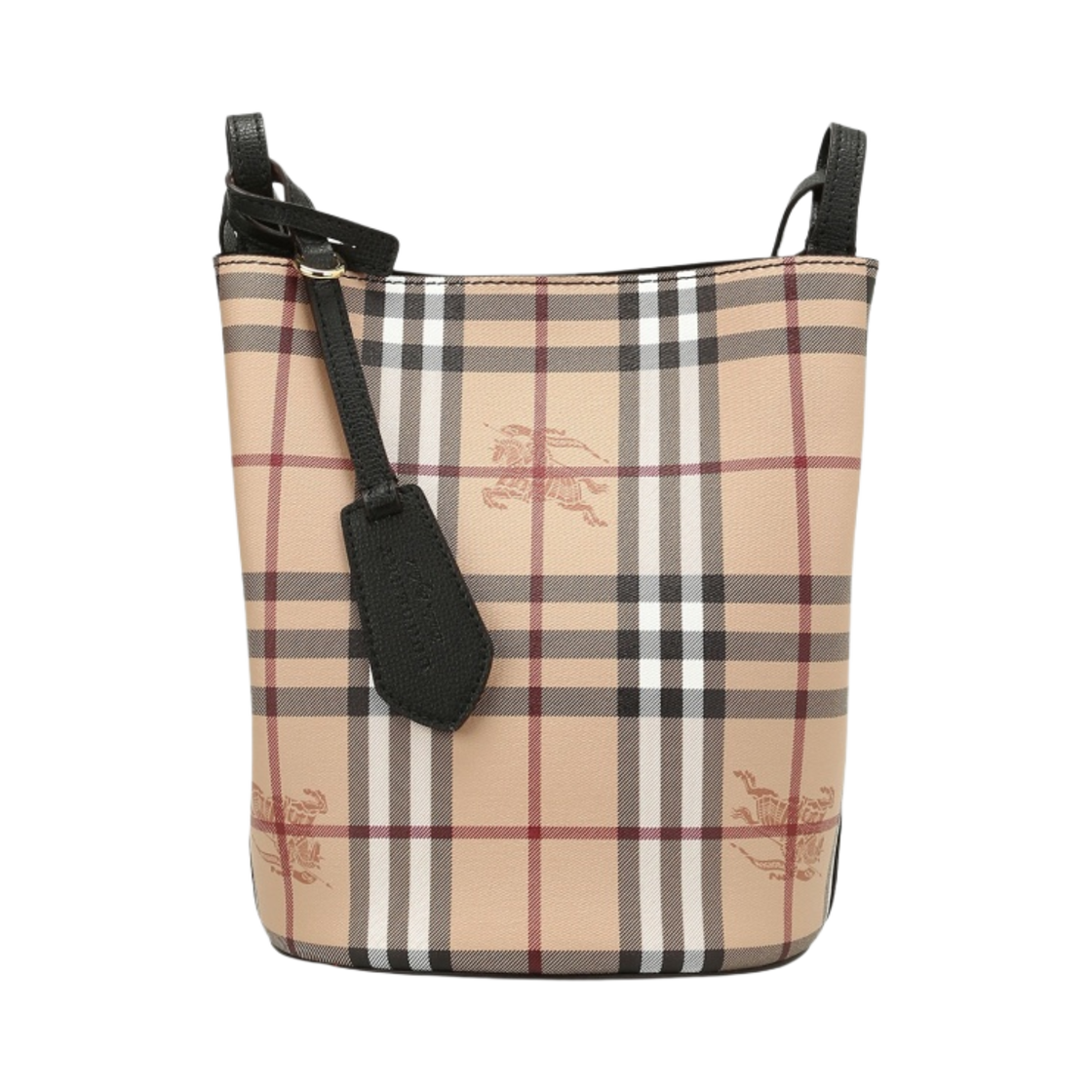 버버리 헤이마켓 체크 론 버킷 크로스바디백 블랙(Burberry Haymarket Check Lorne Bucket Crossbody Bag Black) - 1