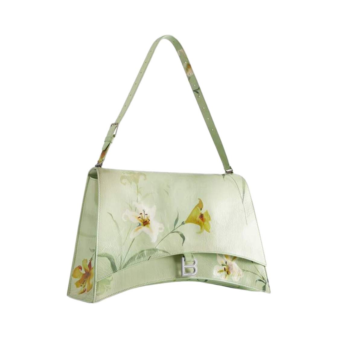 발렌시아가 크러쉬 라지 슬링백 릴리 프린트 그린(Balenciaga Crush Large Sling Bag with Lilies Print Green) - 2