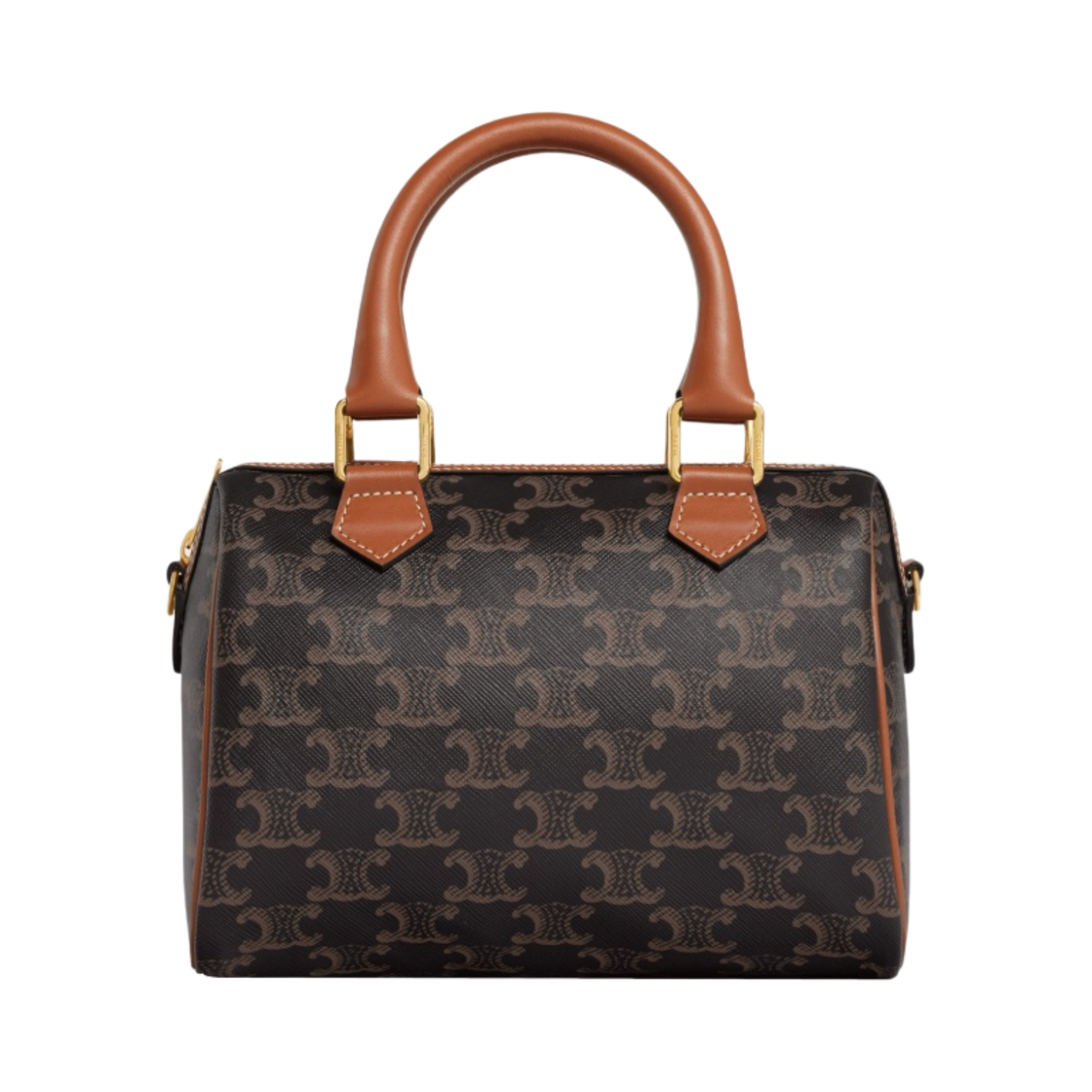 셀린느 스몰 보스턴 퀴르 트리옹프 트리옹프 캔버스 카프스킨 탄(Celine Small Boston Cuir Triomphe in Triomphe Canvas Calfskin Tan)