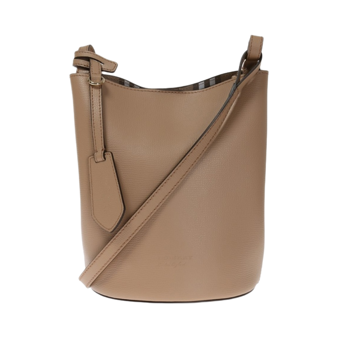 버버리 헤이마켓 체크 론 버킷 크로스바디백 미드 카멜(Burberry Haymarket Check Lorne Bucket Crossbody Bag Mid Camel) - 1