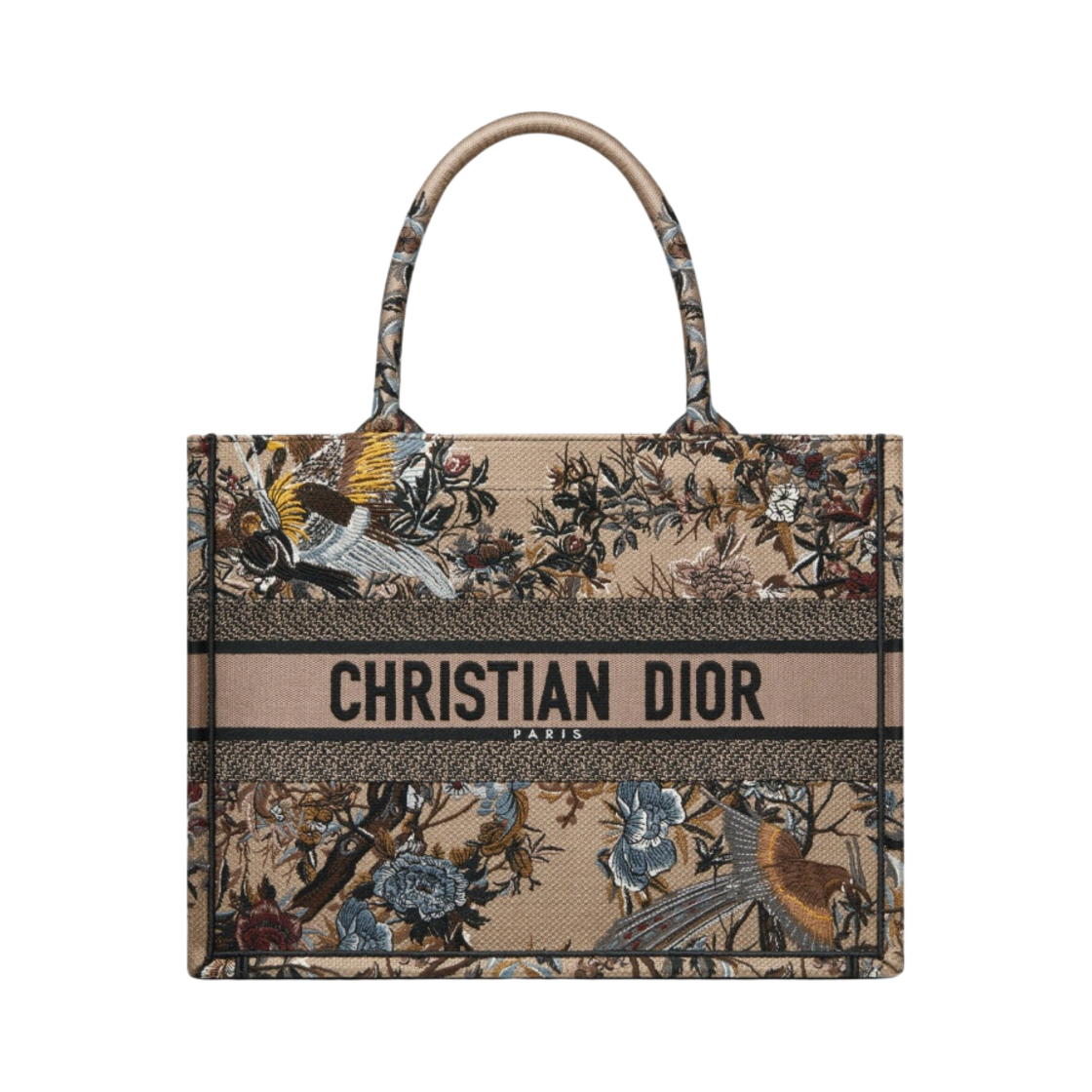 디올 미디움 북 토트백 베이지 멀티 컬러 디올 쟈뎅 디히비어 자수(Dior Medium Book Tote Beige Multicolor Dior Jardin D'Hiver Embroidery) - 1