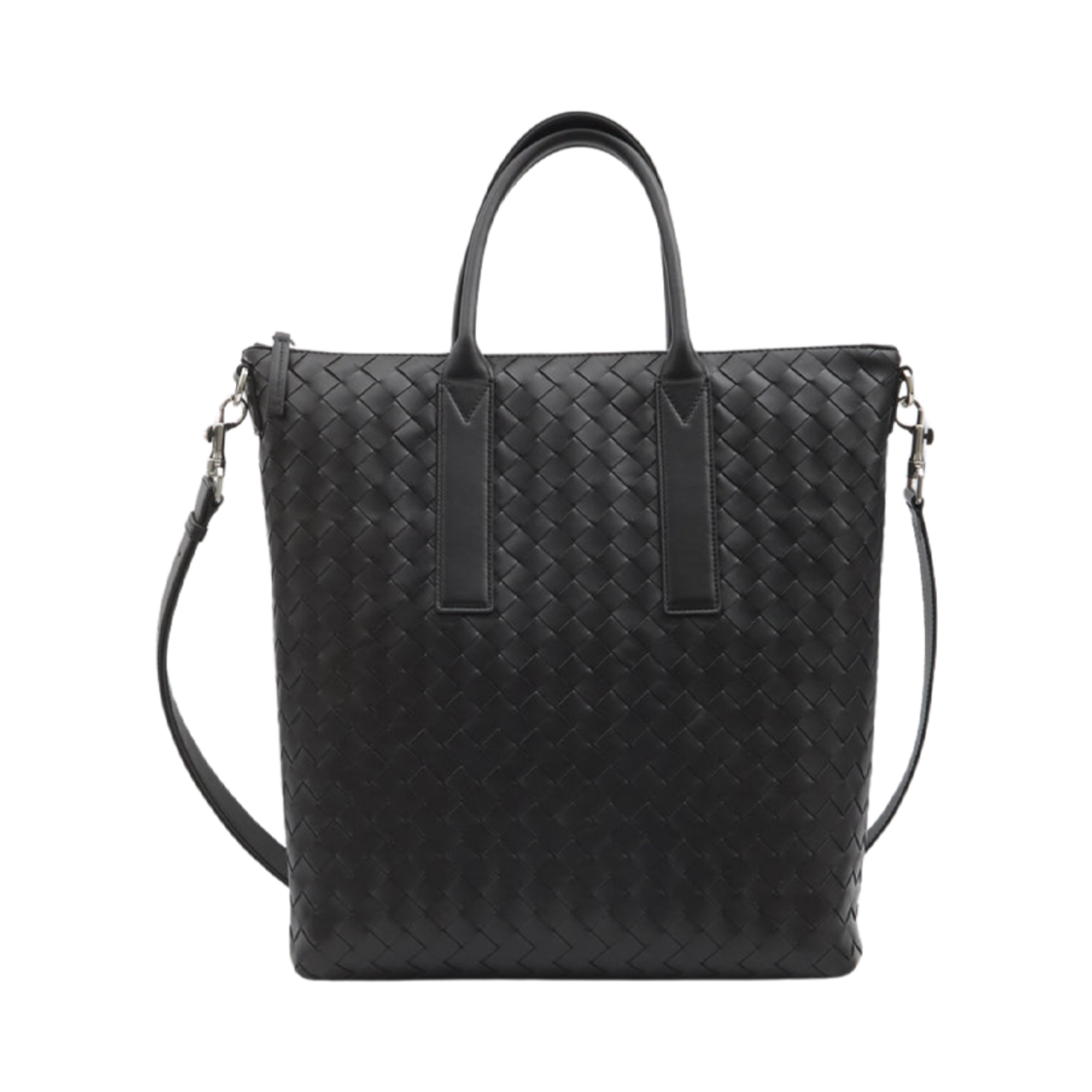 815783V2HL18803 Bottega Veneta Intrecciato Zipped N/S Tote Bag Black