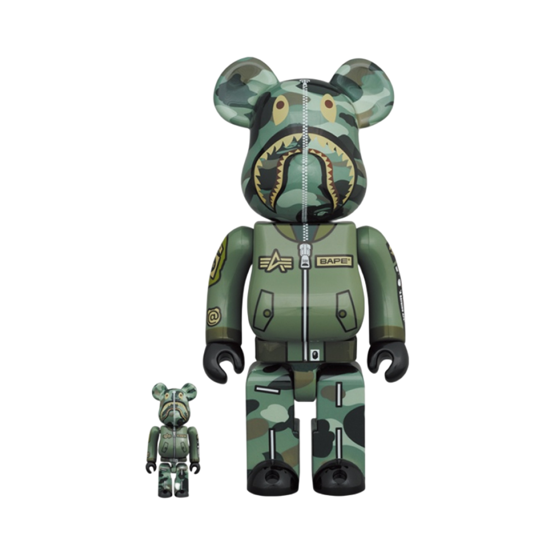 베어브릭 x 베이프 x 알파 인더스트리 100% & 400% 세트(Bearbrick x BAPE x Alpha Industries 100% & 400% Set) - 1