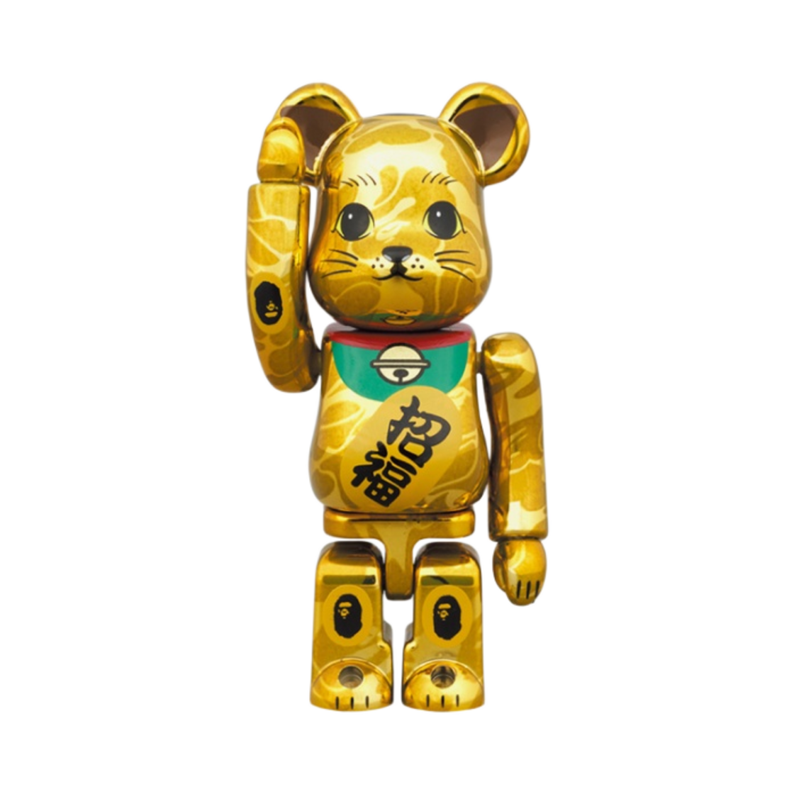베어브릭 x 베이프 마네키네코 골드 플레팅 & 다루마 실버 플레팅 100% & 400% 세트 (2개 세트)(Bearbrick x BAPE Maneki Neko Gold Plated & Daruma Silver Plated 100% & 400% Set (Set of 2)) - 3