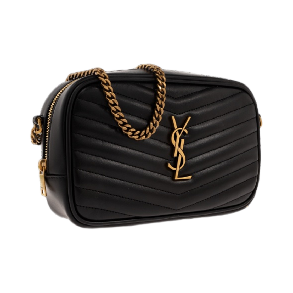 생로랑 퀼티드 레더 루 미니백 블랙 골드(Saint Laurent Lou Mini Bag in Quilted Leather Black Gold) - 3