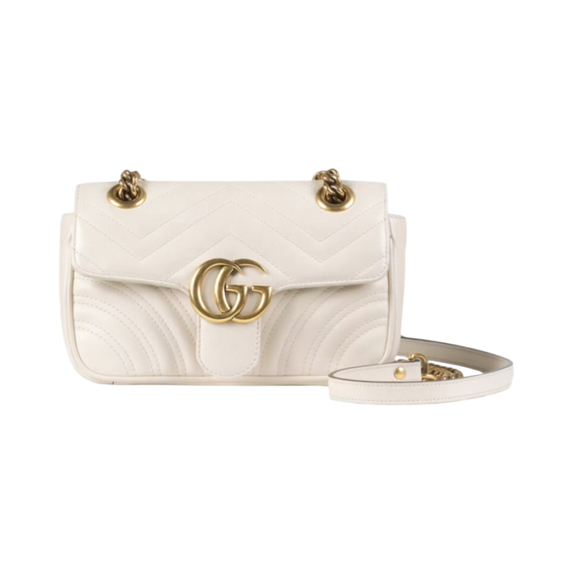 구찌 GG 마몽 마틀라세 미니백 화이트(Gucci GG Marmont Matelasse Mini Bag White) - 1