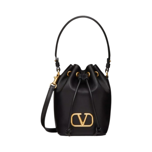 P0Z44VNL0NO Valentino Vlogo Signature Nappa Mini Bucket Bag Nappa Leather Black