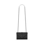 Saint Laurent Envelope Small Bag In Mix Matelasse Grain De Poudre Embossed Leather Noir