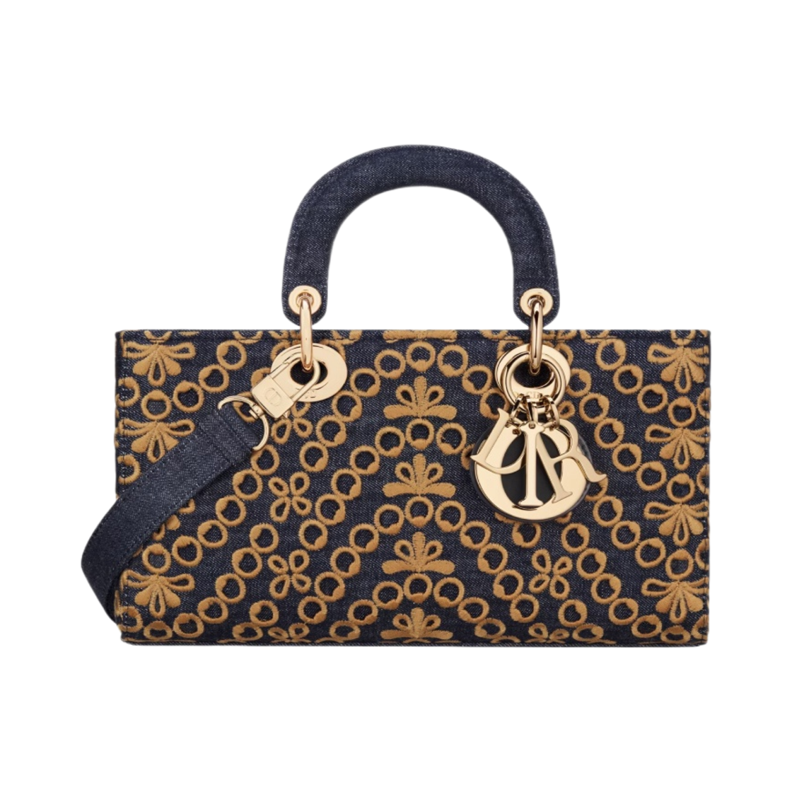 디올 미디움 레이디 D 조이 백 딥 블루 세인트 갤 데님(Dior Medium Lady D Joy Bag Deep Blue Saint Gall Denim) - 1
