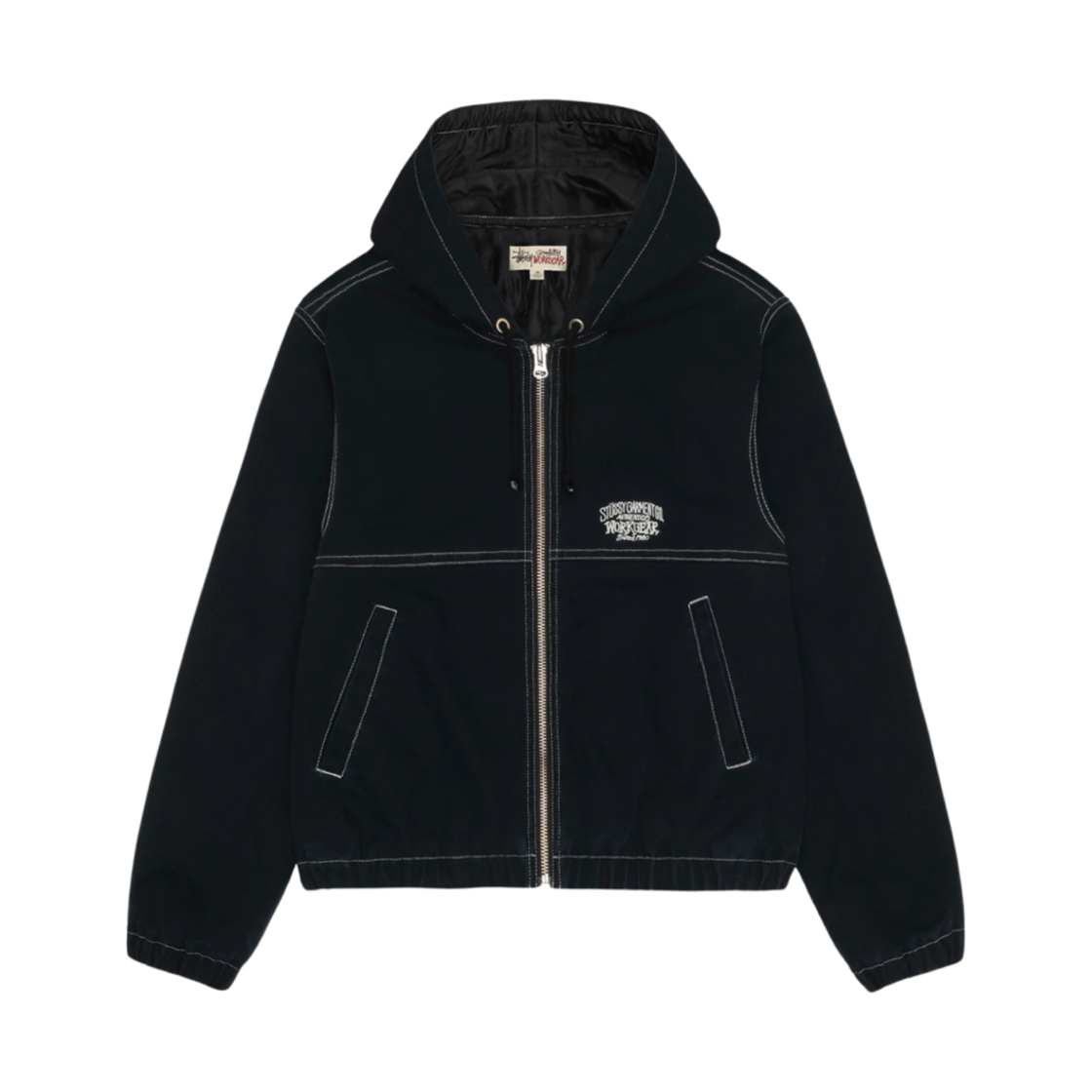스투시 워크 자켓 콘트라스트 스티치 블랙(Stussy Work Jacket Contrast Stitch Black)