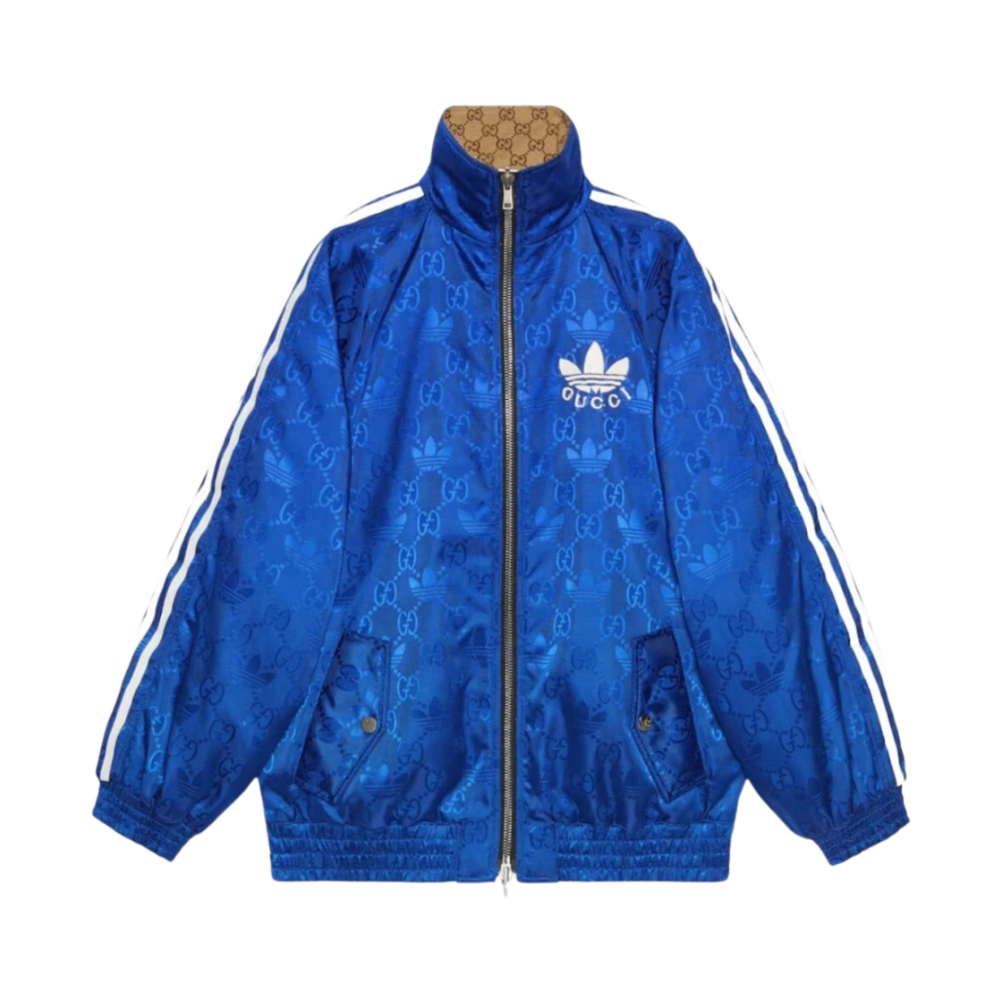 구찌 x 아디다스 GG 캔버스 리버서블 봄버 자켓 베이지 에보니(Gucci x Adidas GG Canvas Reversible Bomber Jacket Beige Ebony) - 2