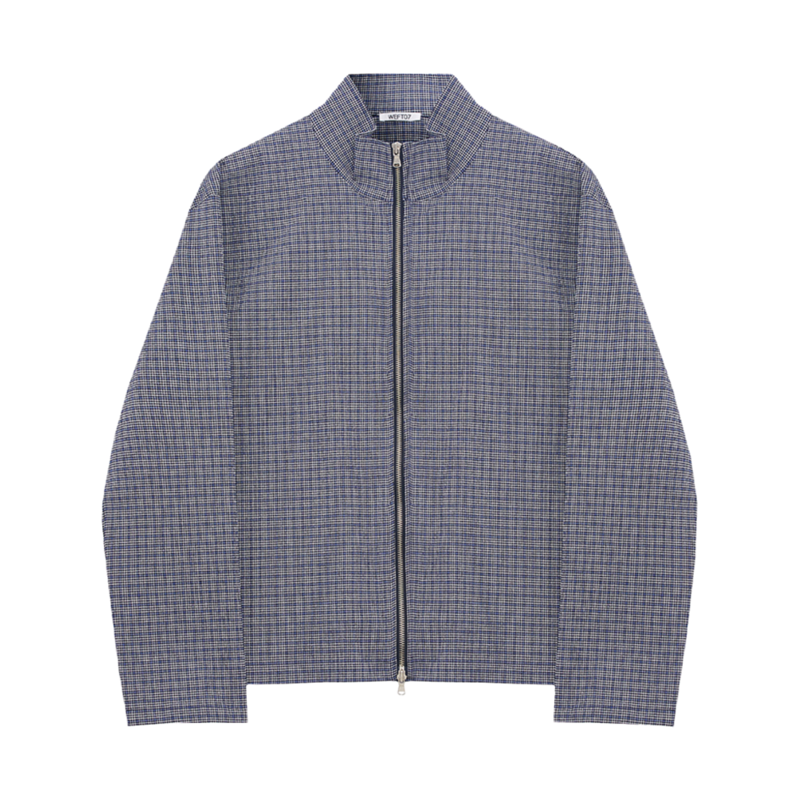 웨프트07 달 집업 블루 체크(Weft07 Dahl Zip Up Blue Check)