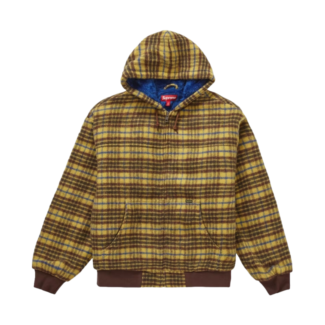 슈프림 플레이드 울 후드 워크 자켓 브라운 - 23FW(Supreme Plaid Wool Hooded Work Jacket Brown - 23FW) - 1