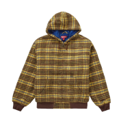 Supreme Plaid Wool Hooded Work Jacket Brown - 23FW
