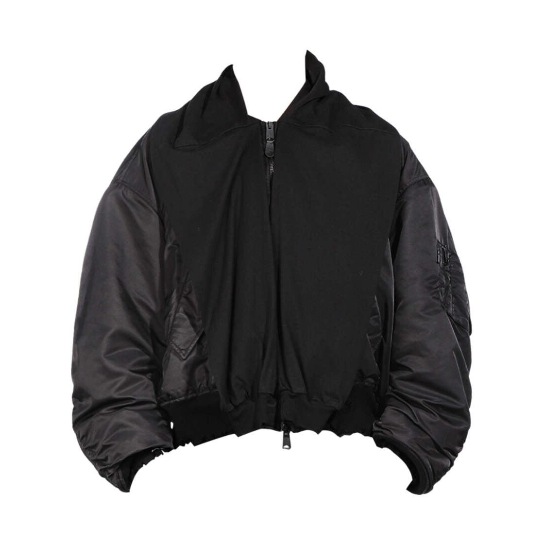 796939TPO041000 Balenciaga Hoodie Bomber Jacket Black