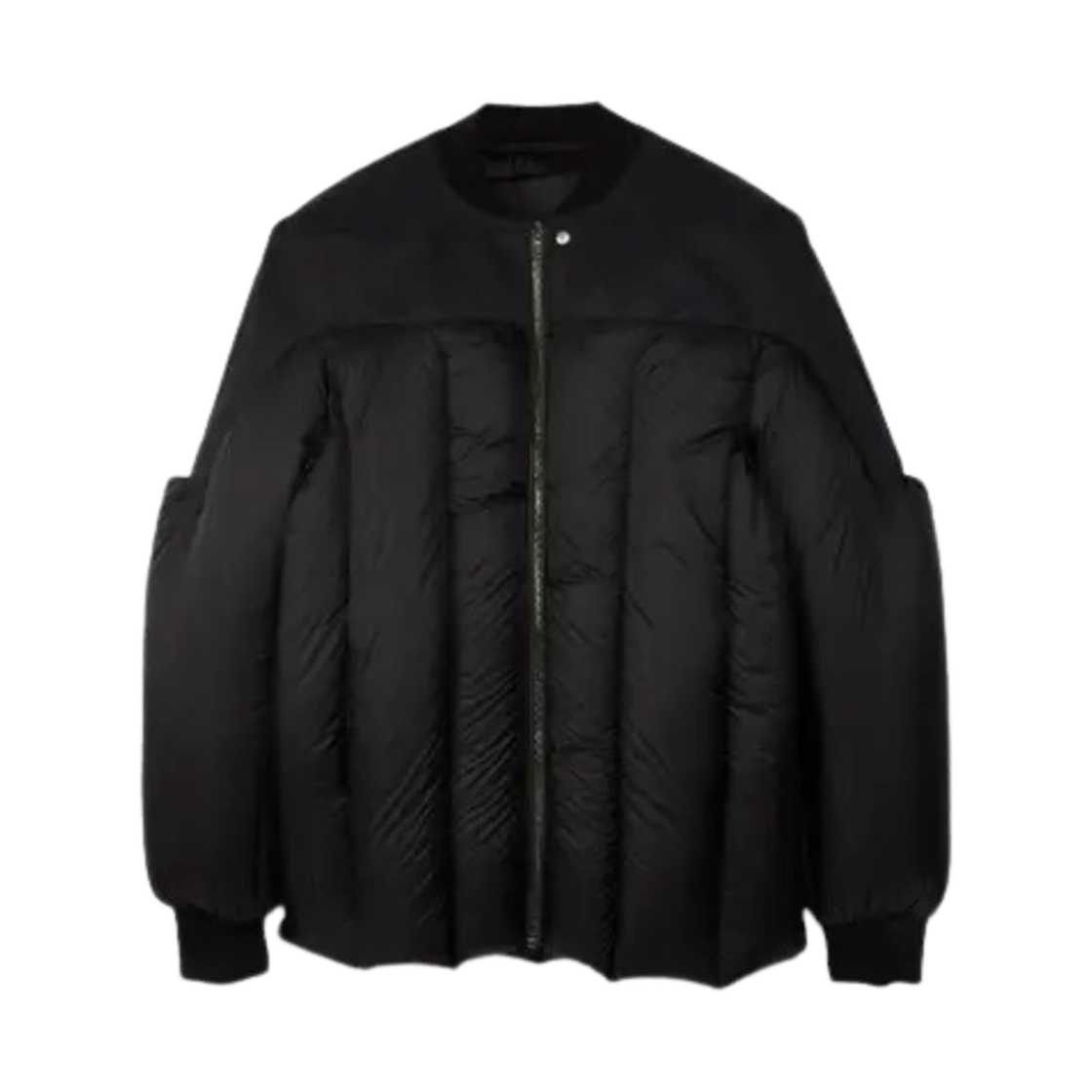 RR02A5702-MUNZD5-09 Rick Owens Woven Down Geth Bomber Jacket Black
