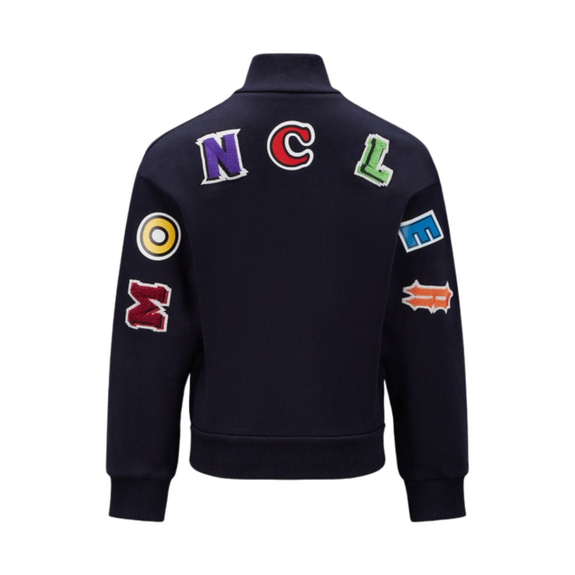 (키즈) 몽클레르 자수 집업 스웨트셔츠 네이비 블루 - 23SS