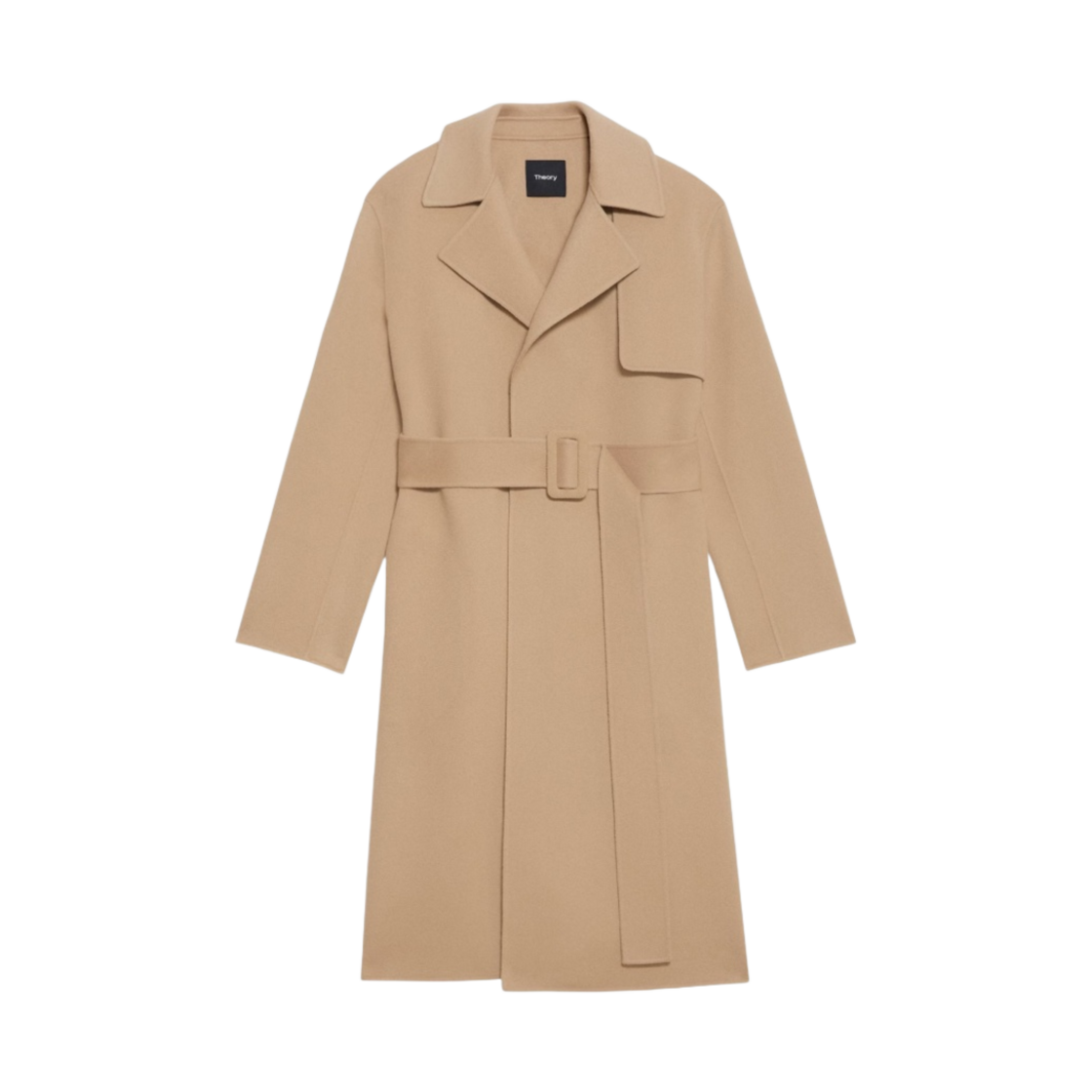 (W) 띠어리 더블 페이스 울 캐시미어 랩 트렌치 코트 팔로미노((W) Theory Wrap Trench Coat in Double-Face Wool Cashmere Palomino)