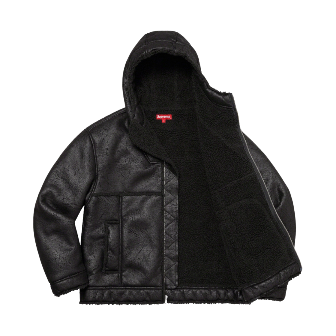 슈프림 포우 셔링 후드 자켓 블랙 - 23SS(Supreme Faux Shearling Hooded Jacket Black - 23SS) - 2