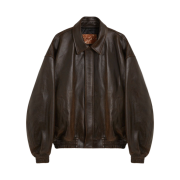 [KREAM 단독] STU Overfit Leather Jacket Brown