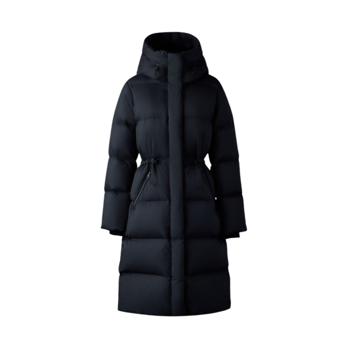 (W) 맥카지 이샤니-SW 소프트워시 롱 다운 후드 코트 블랙((W) Mackage Ishani-SW Softwash Long Down Coat with Hood Black)